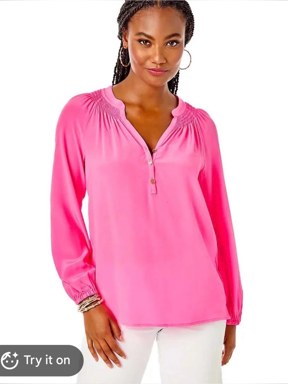 Lilly Pulitzer Elsa 100% silk top blouse pink preppy size XS